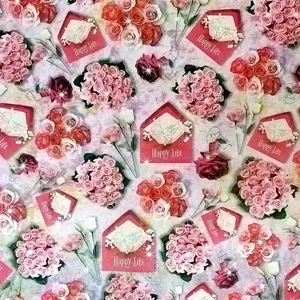 کاغذ کادو مدل پاکت نامه و گل کد F-03 بسته 5 عددی