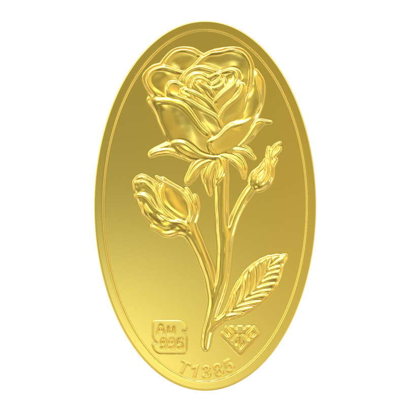 شمش طلا 24 عیار طلای محمد طرح گل رز کد 1000