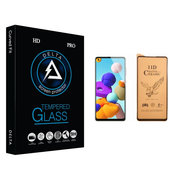 محافظ صفحه نمایش سرامیکی دلتا مدل Fit مناسب برای گوشی موبایل سامسونگ Galaxy A21s