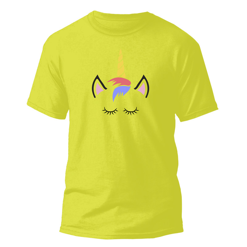 تی شرت آستین کوتاه دخترانه مدل Unicorn کد 075