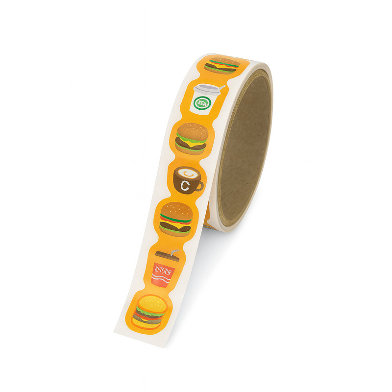 چسب کاغذی مدل واشی فست فود عرض 2 سانتی متر