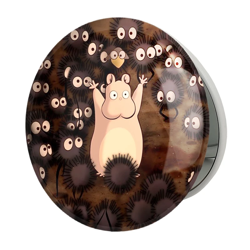 آینه جیبی خندالو طرح روح های محافظ رده پایین انیمه شهر اشباح Spirited Away مدل تاشو کد 12107 