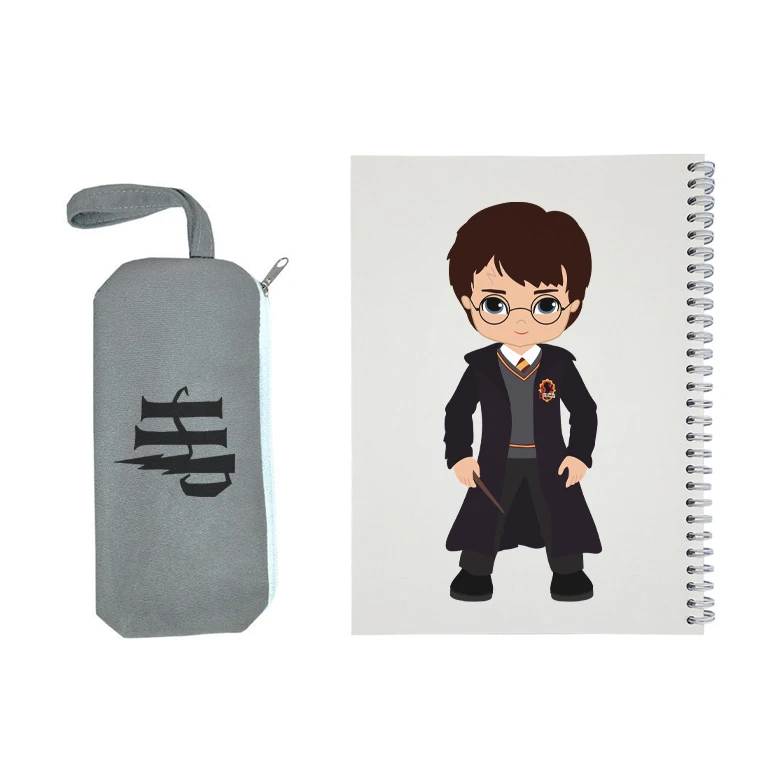 دفتر مشق 50 برگ مدل هری پاتر به همراه جامدادی