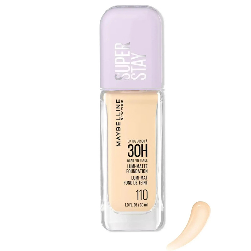 کرم پودر مایع مات میبلین SPF0 مدل Super Stay 30H Lumi-Matte شماره 102 مناسب برای انواع پوست حجم 30 میلی لیتر