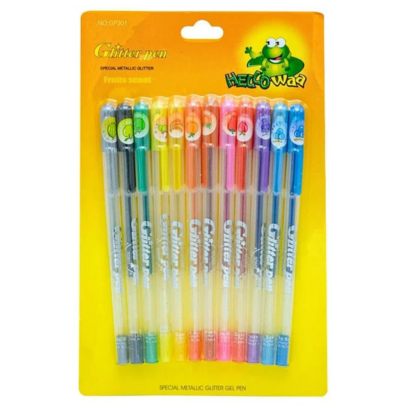 خودکار اکلیلی میوه ای هلووا مدل GP301 بسته 12 عددی