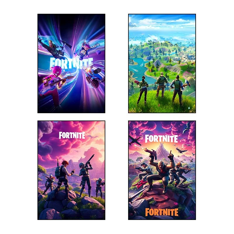 تابلو شاسي کارنيکا طرح فورتنایت Fortnite کد 38788 مجموعه 4 عددی