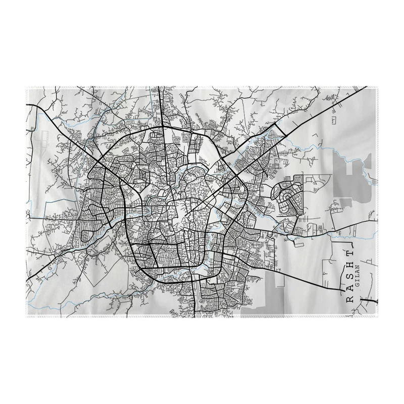 کاغذ کادو ترمه طراحان ایده مدل نقشه شهر رشت کد map0524 سایز 57x37 سانتی متر