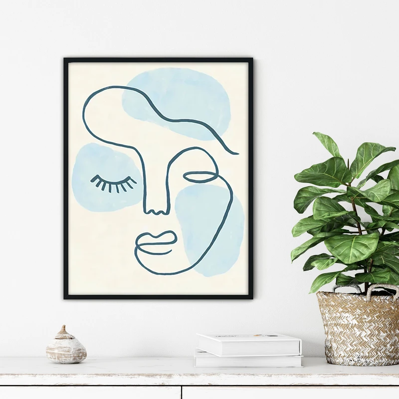 تابلو آتریسا طرح لاین آرت مدرن مدل ATFL100 فریم مشکی