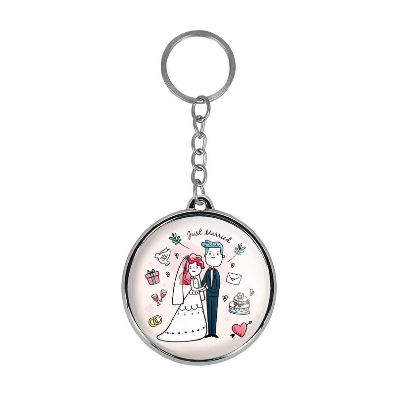 جاکلیدی خندالو طرح عروس و داماد مدل دوطرفه کد 2962529626