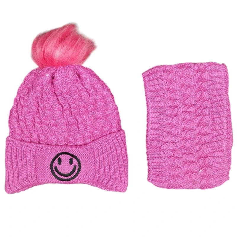 ست کلاه و شال گردن بافتنی بچگانه مدل داخل خز MR