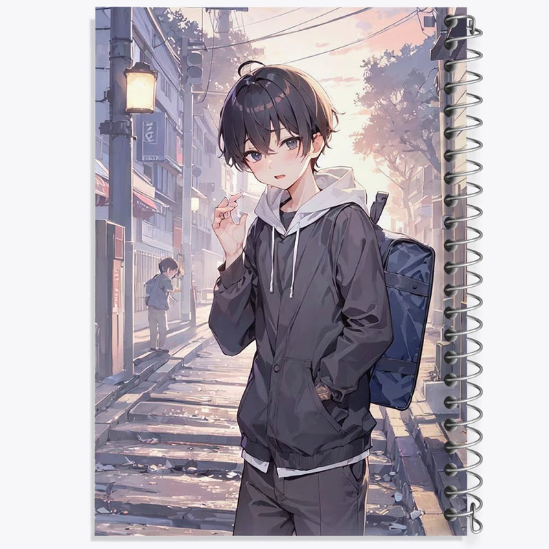 دفتر شطرنجی 50 برگ خندالو طرح پسر انیمه ای کد N1917