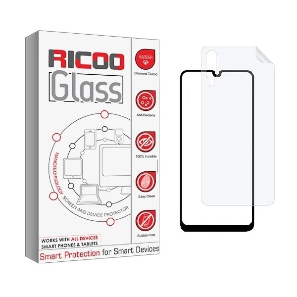 محافظ صفحه نمایش ریکوو مدل FUL مناسب برای گوشی موبایل سامسونگ Galaxy A50 به همراه محافظ پشت گوشی 