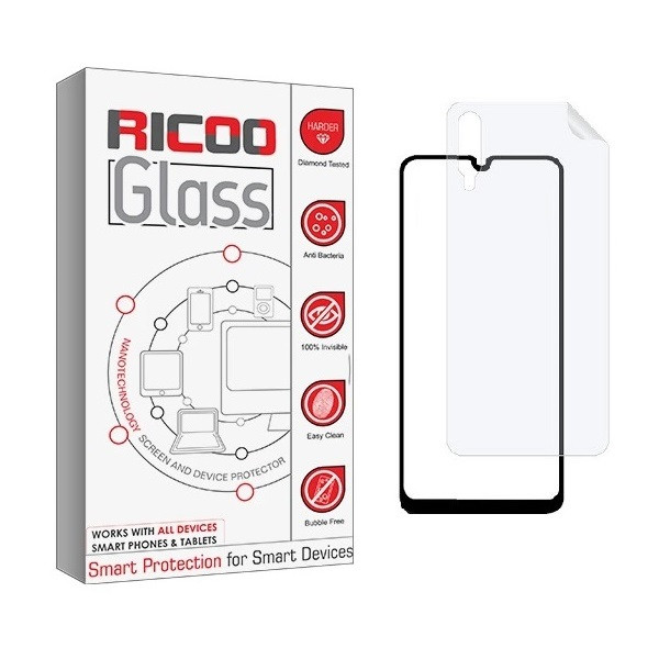 محافظ صفحه نمایش ریکوو مدل FUL مناسب برای گوشی موبایل سامسونگ Galaxy A70 به همراه محافظ پشت گوشی 