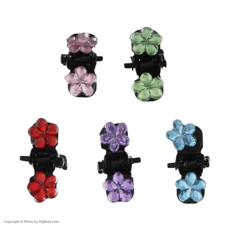 گیره مو زنانه مدل شکوفه مجموعه 10 عددی