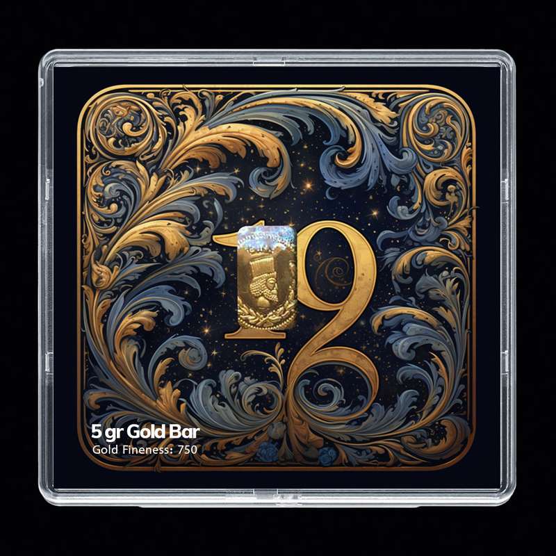 شمش طلا 18 عیار مدوپد مدل عدد 19 کد SG-10199