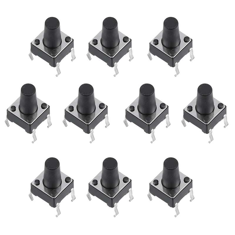 میکرو سوئیچ مدل Vertical-6×6×9.5-4P بسته 10 عددی میکرو سوئیچ مدل Vertical-6×6×9.5-4P بسته 10 عددی