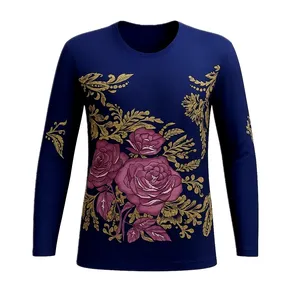 بلوز آستین بلند یقه گرد زنانه مدل نخی ملیله‌دوزی کد 346