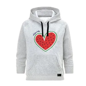 هودی زنانه مدل قلب یلدایی کد B178 رنگ طوسی