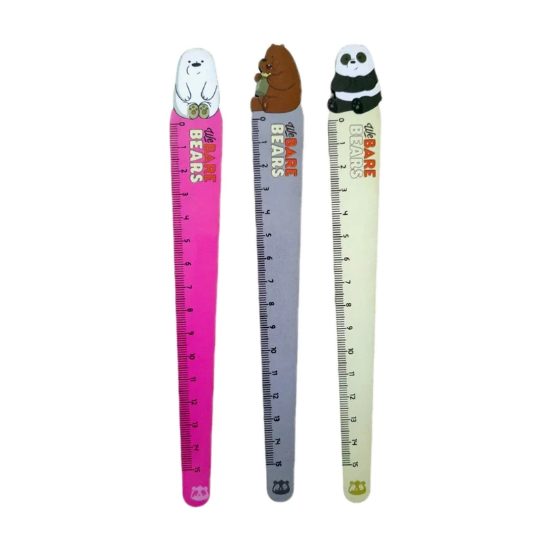 خط کش 15 سانتی متری طرح خرس کله فندقی کد 113 مجموعه 3عددی