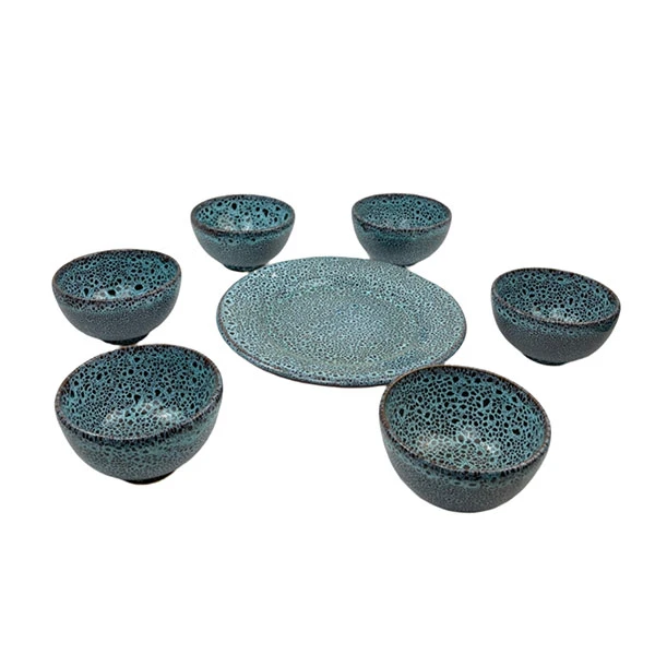 مجموعه ظروف هفت سین 7 پارچه مدل آبرنگی