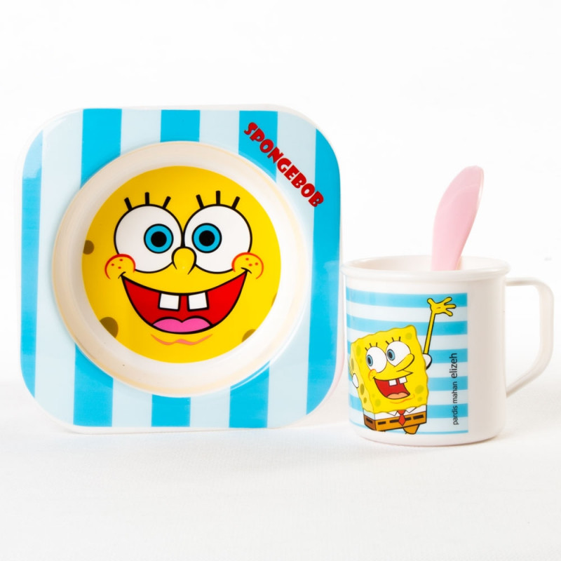 ظرف غذای 3 تکه کودک مدل باب اسفنجی کد Bob-2020