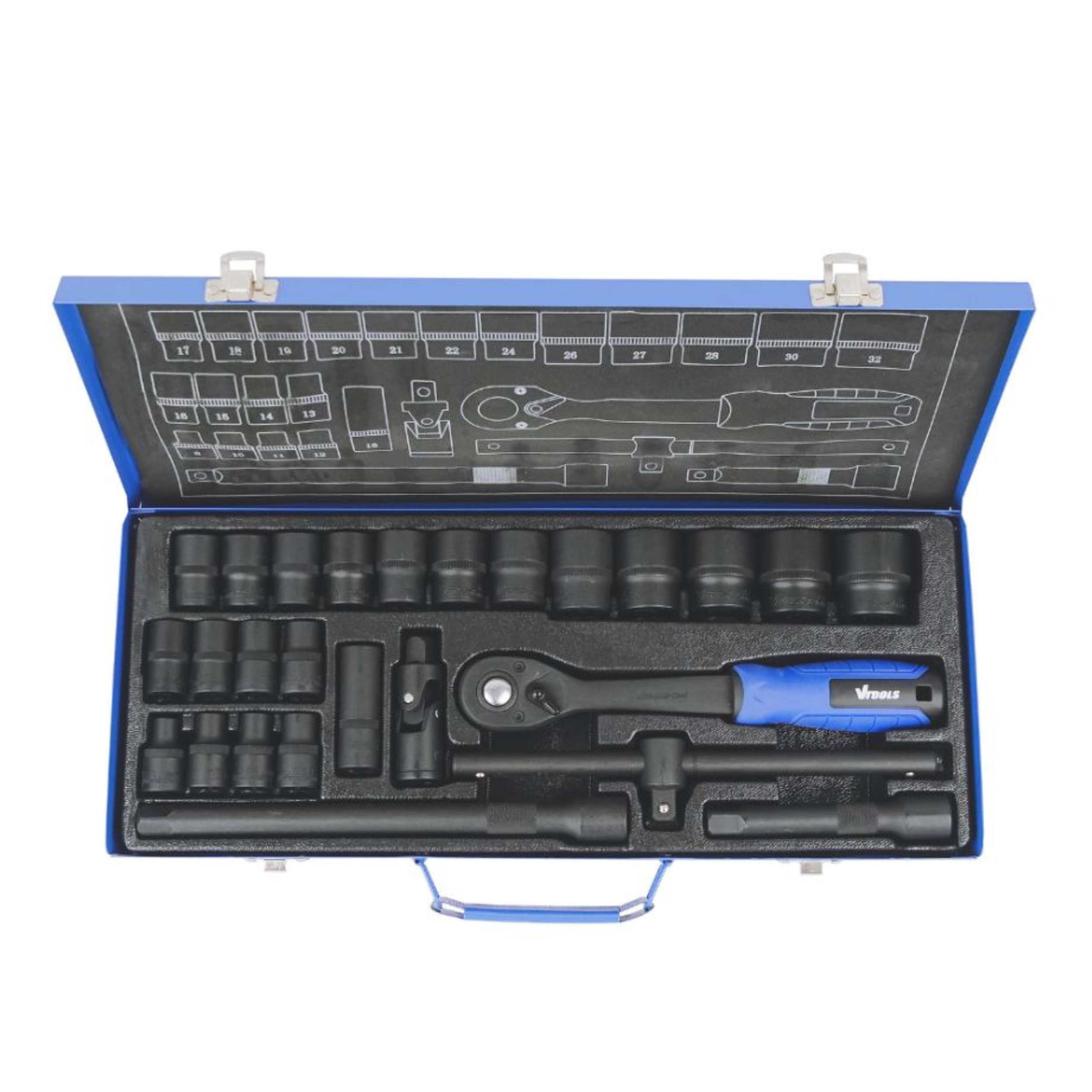 جعبه بکس ویتولز مدل VT5108 سایز 1/2 اینچ مجموعه 26 عددی