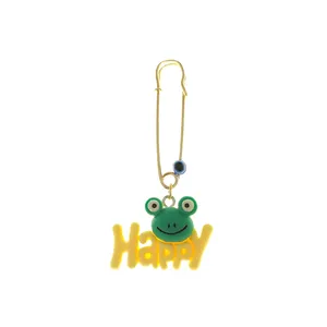 سنجاق سینه دخترانه لیمونار گالری مدل قورباغه happy frog