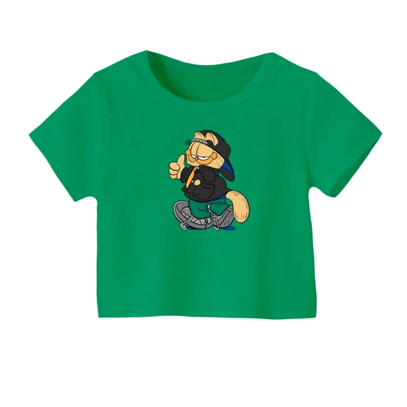 کراپ‌ تی‌شرت آستین کوتاه زنانه مدل گارفیلد اسپرت