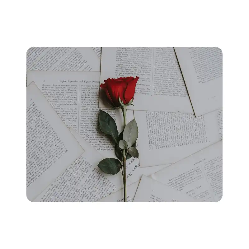 ماوس پد اطلس آبی طرح گل رز مدل T1430