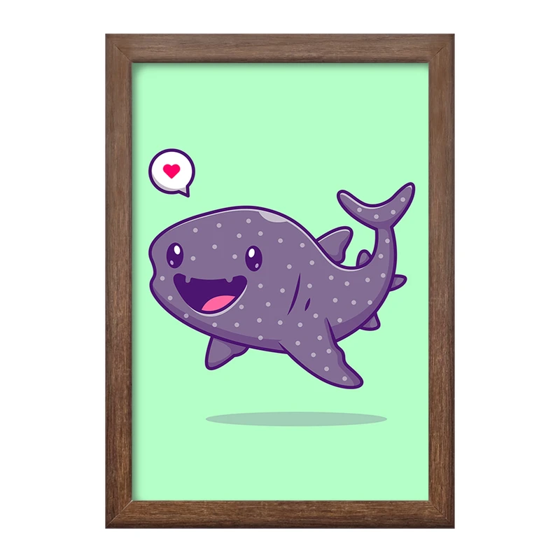 تابلو خندالو طرح حیوانات بامزه ماهی لجن خوار کد 29679