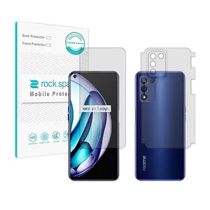 Rockspace HyGEL model transparent screen protector suitable for Realme 9 5G Speed mobile phone along with the back of the phone and lens