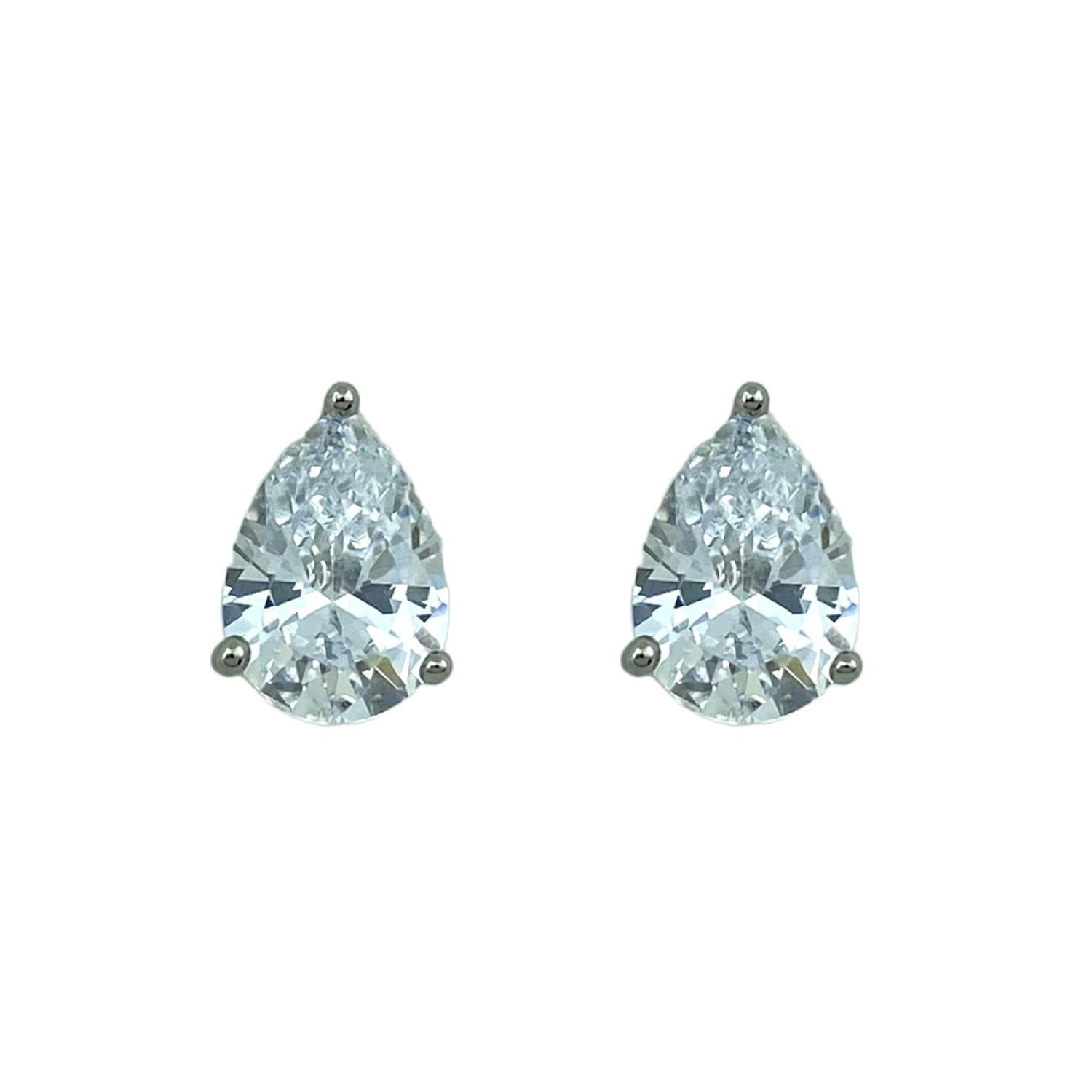 گوشواره زنانه ژوپینگ مدل تک نگین اشک کد E4370 -  - 1