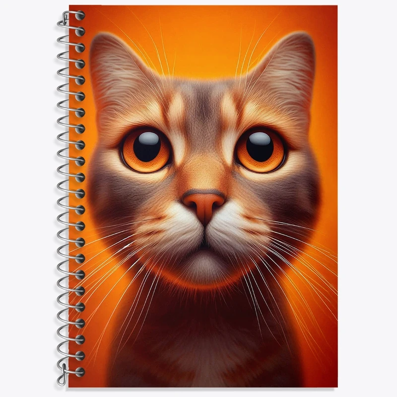 دفتر زبان 50 برگ خندالو مدل سه خط طرح گربه (Cat) کد N1478