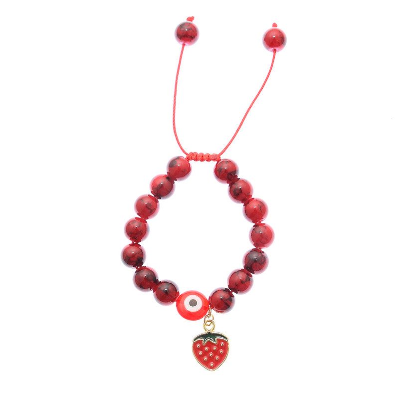 دستبند دخترانه دلنار گالری مدل مینی موس و توت فرنگی مجموعه 2 عددی