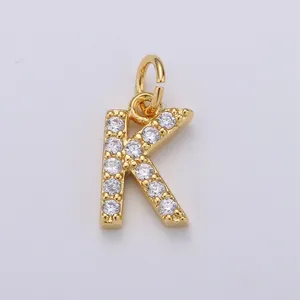 آویز گردنبند طلا 18 عیار زنانه قیراط طرح K کد GH2386