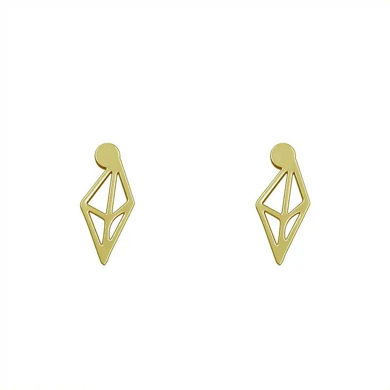 گوشواره طلا 18 عیار زنانه مدوپد مدل هندسی کد GA1-15067