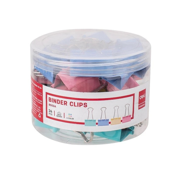 گیره کاغذ دلی مدل 32mm مجموعه 24 عددی