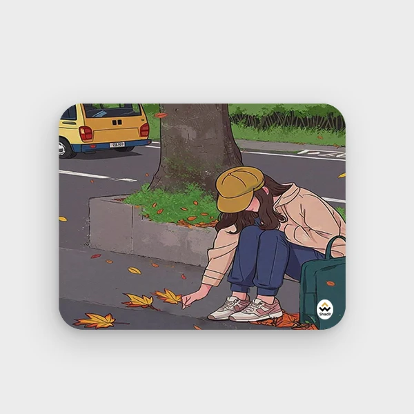 ماوس پد شادیت مدل دختر پاییزی کد 01 سایز 24*19 سانتی متر