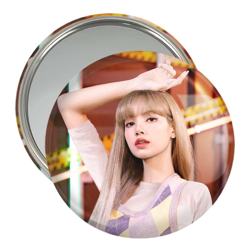 آینه جیبی خندالو مدل لیسا بلک پینک Black Pink  کد 14245