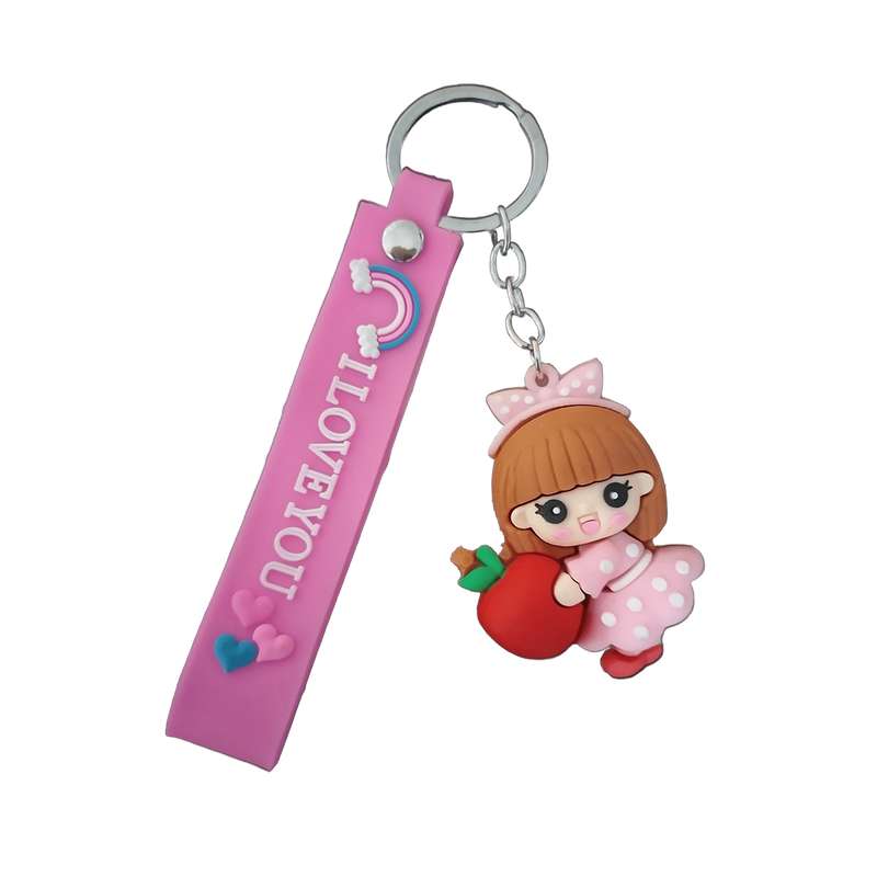 جاکلیدی دخترانه مدل سیلیکونی طرح دختر توت فرنگی کد 109