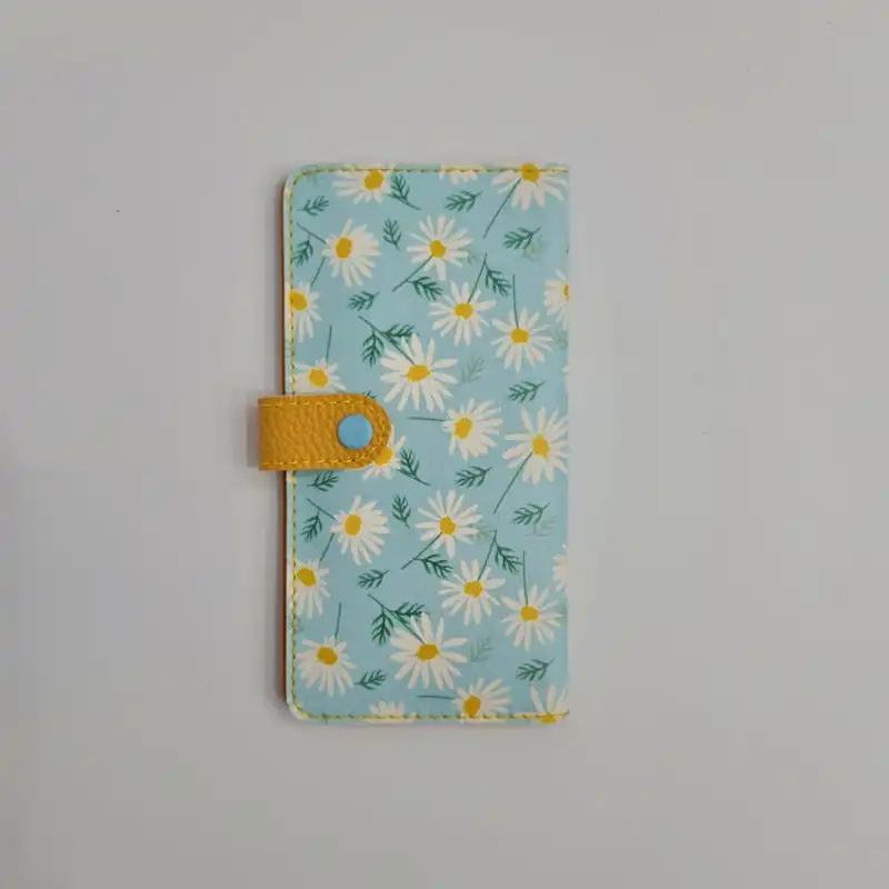 کیف پول چرمی طرح بابونه