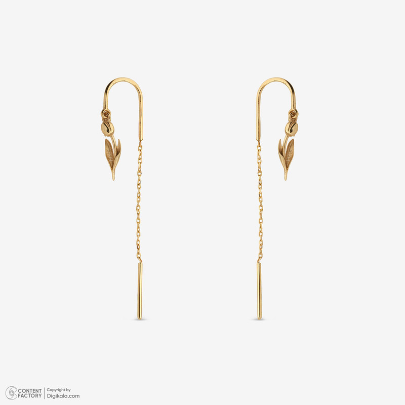 گوشواره بخیه‌ای طلا 18 عیار زنانه جواهری راز مدل 2412-37 - 3
