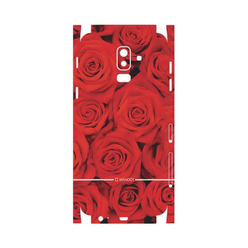 برچسب پوششی ماهوت مدل Red-Flower-FullSkin مناسب برای گوشی موبایل سامسونگ Galaxy J8
