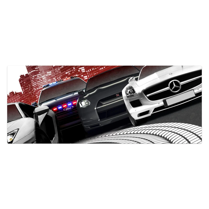 ماوس پد هومرو مدل HX362 طرح ماشین مسابقه Need for Speed سایز 40x100 سانتی‌متر