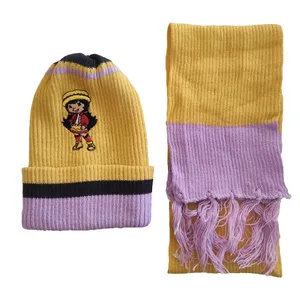 ست کلاه و شال گردن بافتنی بچگانه مدل G3Z001