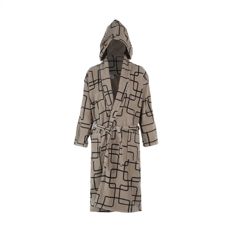 حوله پالتویی ارغوان مدل هندسی سایز 125