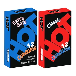 کاندوم هات مدل Extra Safe بسته 12 عددی به همراه کاندوم هات مدل Classic بسته 12 عددی