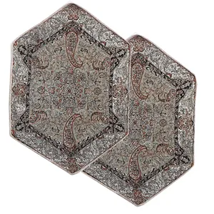 ست 2 تکه رومیزی ترمه مدل بته جقه کد 2KM