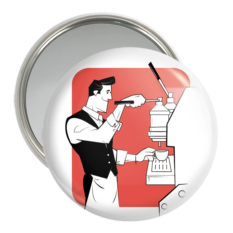 آینه جیبی خندالو مدل باریستا کافه چی کد 28139