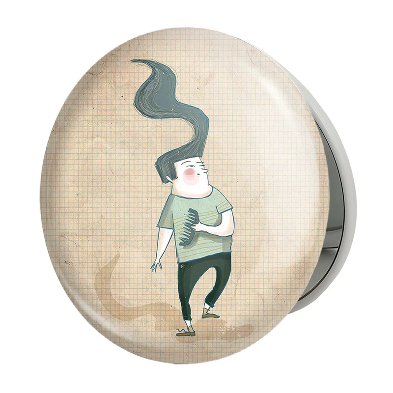 آینه جیبی خندالو طرح شانه مدل تاشو کد 5423 